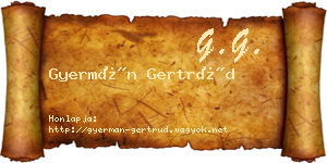 Gyermán Gertrúd névjegykártya